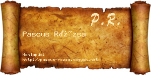 Pascus Rózsa névjegykártya