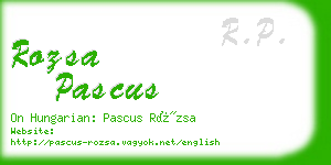 rozsa pascus business card